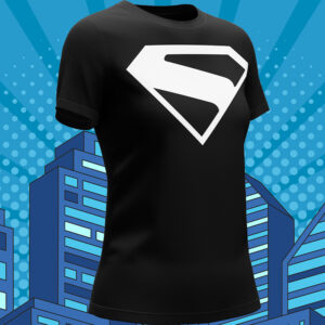 Camiseta negra mujer – Logo Superman | Edición 2025
